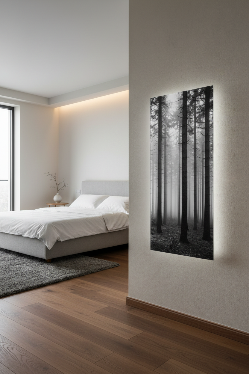 Heat4All ICONIC 730W glazen fotopaneel frameless 60x120 cm voor woonkamer en kantoor
