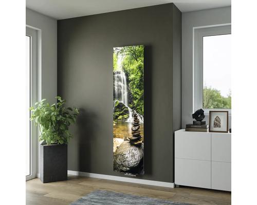 Heat4All ICONIC 1020W mat fotopaneel 60x160 met watervalprint op donkere wand