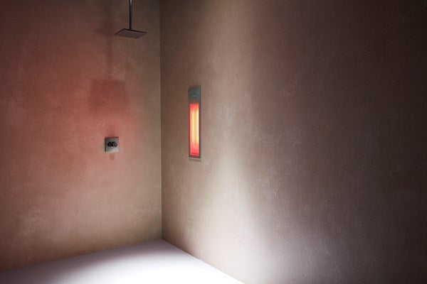 Sunshower Pure grijs kortgolvig infrarood douchepaneel voor badkamer en wellness