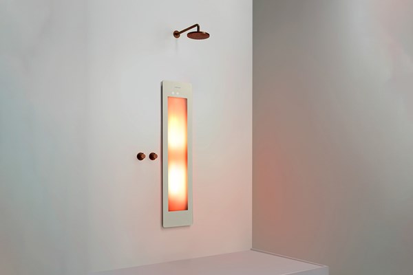 Sunshower ONE/M 2000W zandwit infrarood douchepaneel voor badkamer en wellness