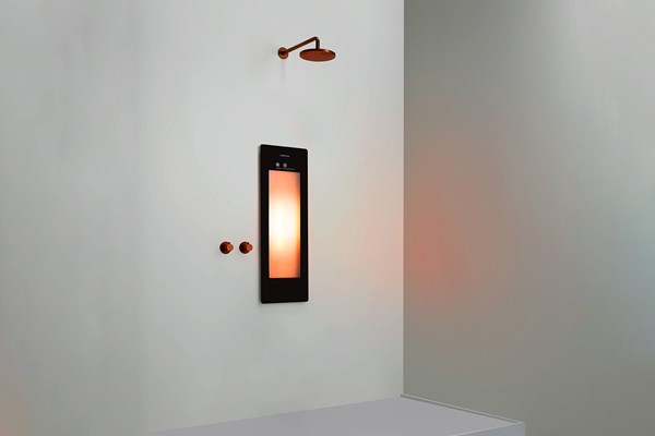 Sunshower ONE/S 1000W zwart infrarood douchepaneel voor badkamer en wellness