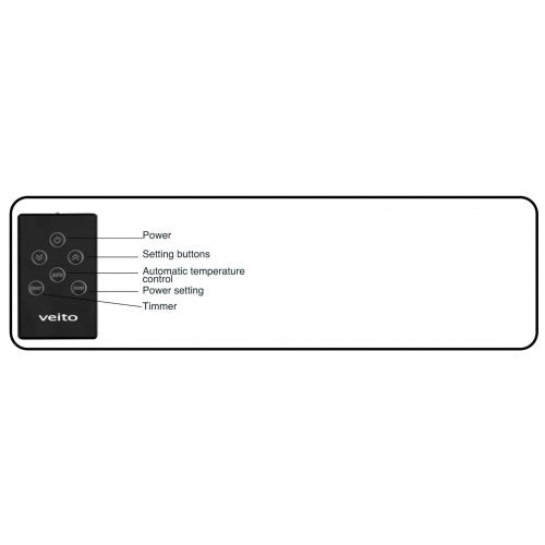 Veito Blade S 2500W Black infrarood terrasverwarmer - afstandsbediening