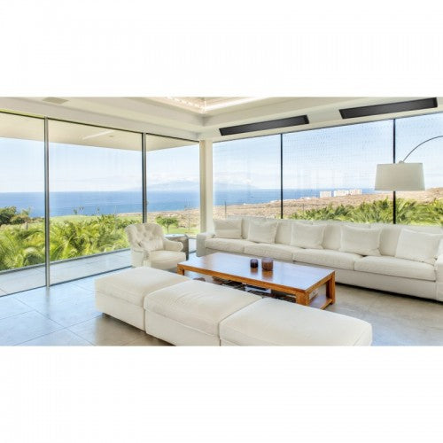 ECOSUN Design Heatstrip 1000W zwart infraroodverwarmer - bovenaanzicht