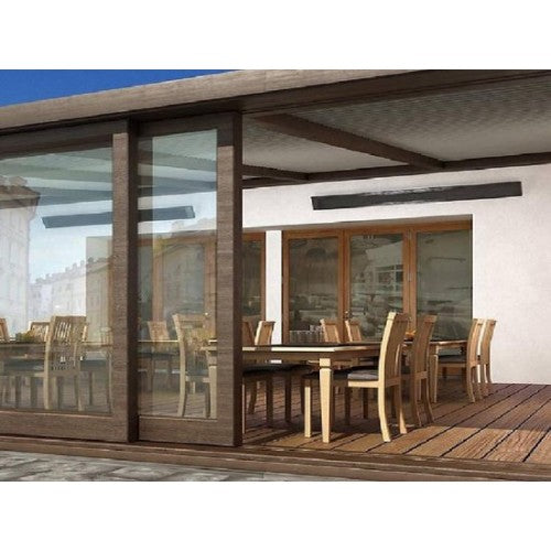 ECOSUN Design Heatstrip 1500W zwart infraroodverwarmer - vooraanzicht