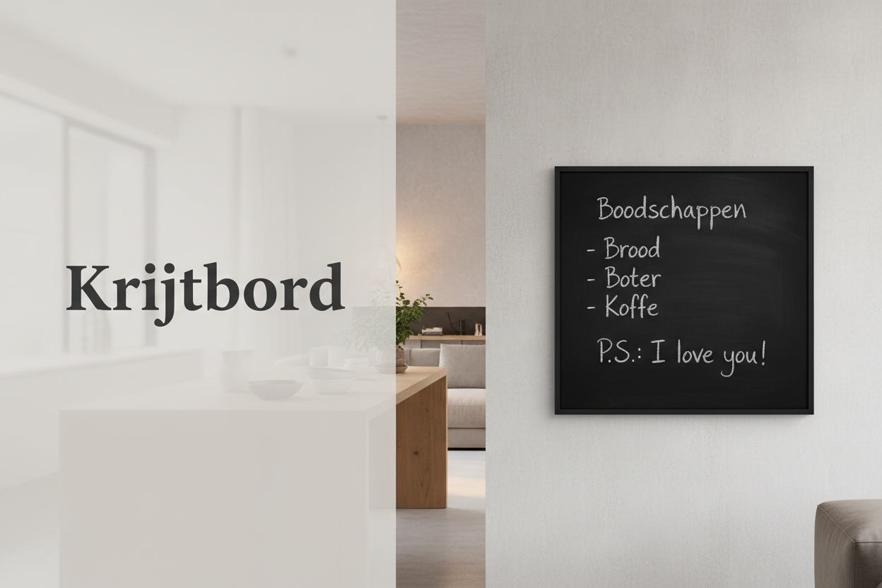 Krijtbord collectiebanner met boodschappenlijst