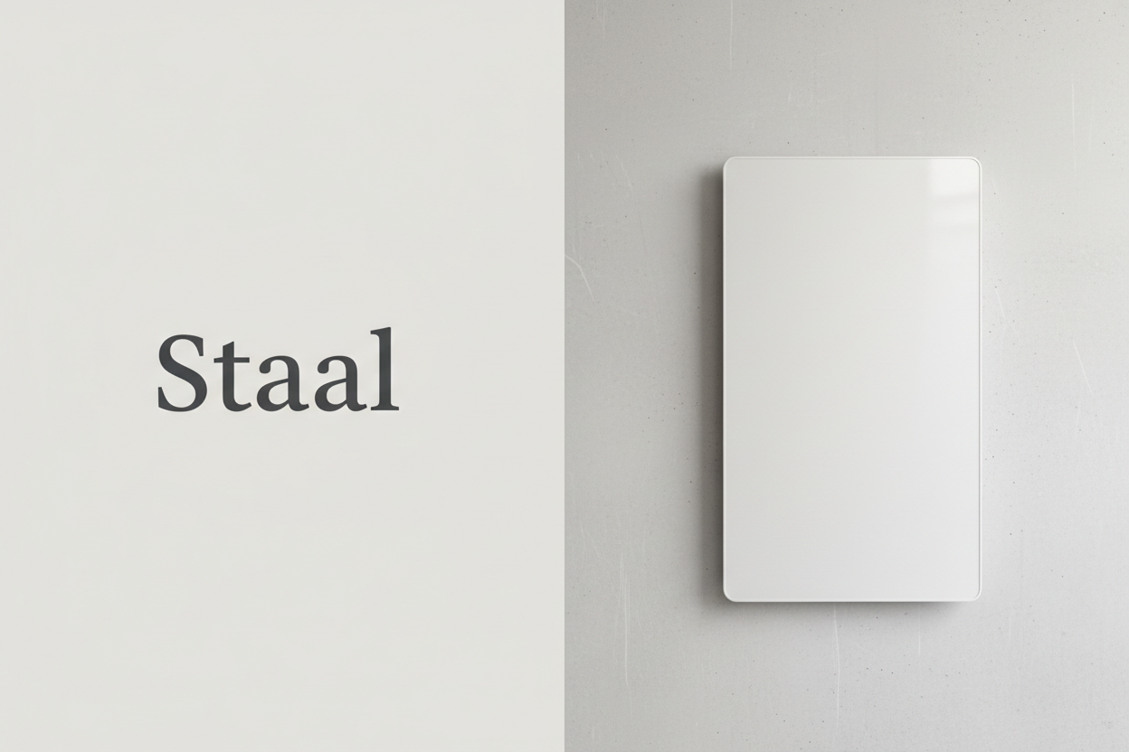 Staal collectiebanner mat wit