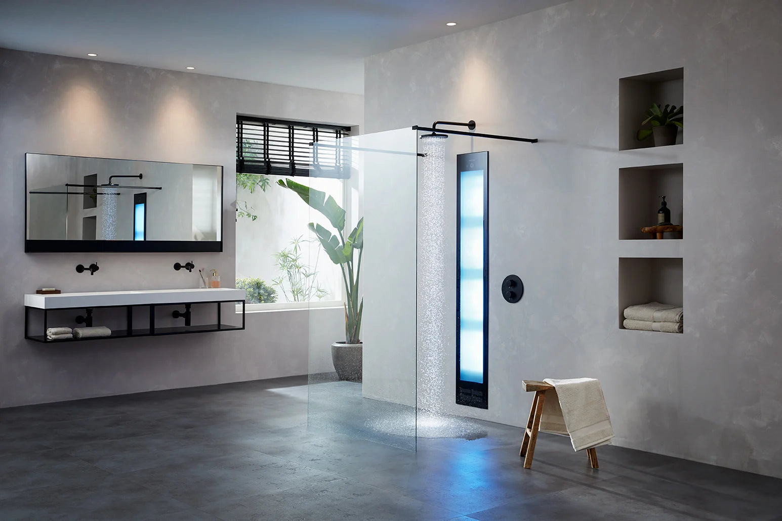 Sunshower Deluxe infrarood wellnessstraler sfeerfoto in badkamer