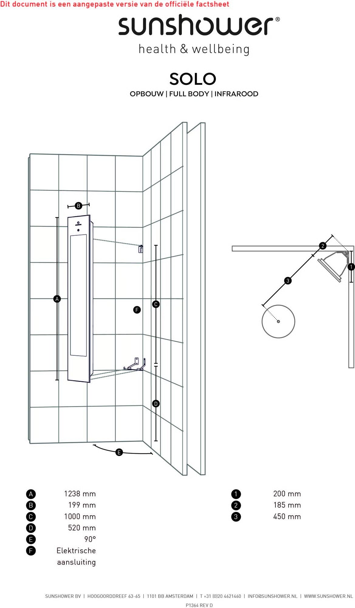 Sunshower Solo 1550W infrarood douchepaneel lifestyle badkamer